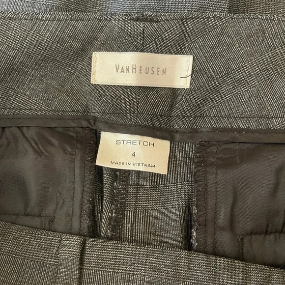 Women’s Van Heusen gray subtle patterned stretch dress trouser pants Size 4 - Picture 3 of 5